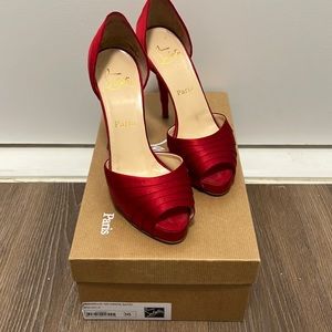 Christian Louboutin Red Armadillo 120 Crepe Satin
